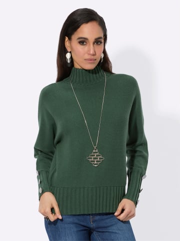 creation L Stehkragenpullover in moos