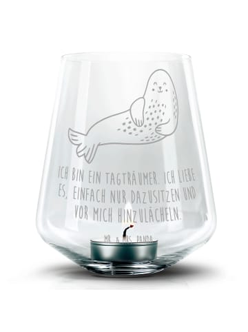 Mr. & Mrs. Panda Glas Kerzenhalter Robbe Lachen mit Spruch in Transparent