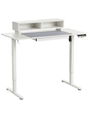 Beliani Höhenverstellbarer Schreibtisch LUCAMA in Weiß - (W) 120 x (H) 88 x (L) 60 cm