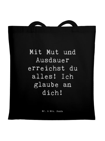 Mr. & Mrs. Panda Jutebeutel Spruch Sportliche Wettkämpfe Mut und... in Schwarz