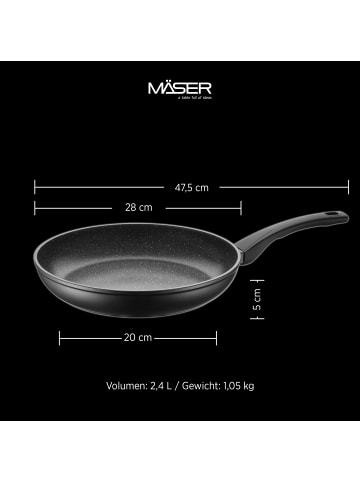 Mäser Pfannen Set, 7-tlg., Aluminium Leonis in Schwarz