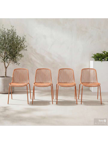 home24 Gartenstuhl Silivi 4er-Set in Terracotta