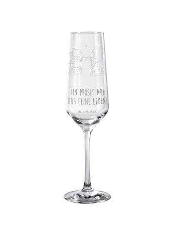 Mr. & Mrs. Panda Champagnerglas Glühschwein Sause mit Spruch in Transparent