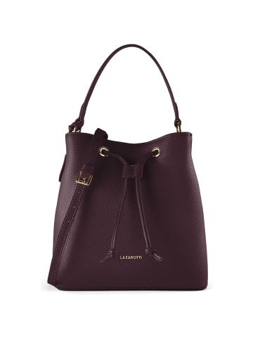 Lazarotti Bologna Leather Crossbody Beuteltasche Leder 25 cm in burgundy