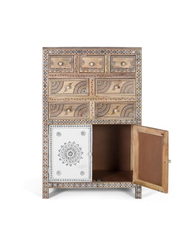 Giner y Colomer Sideboard aus Mangoholz mit handgemalten Details in Multicolored