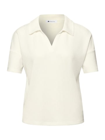 Street One Kurzarm Poloshirt in Unifarbe in Weiß