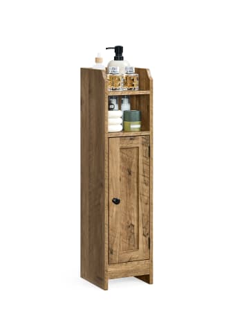 VASAGLE Badkommode Siren in Honigbraun - (B)18 x (H)80 x (T)20 cm