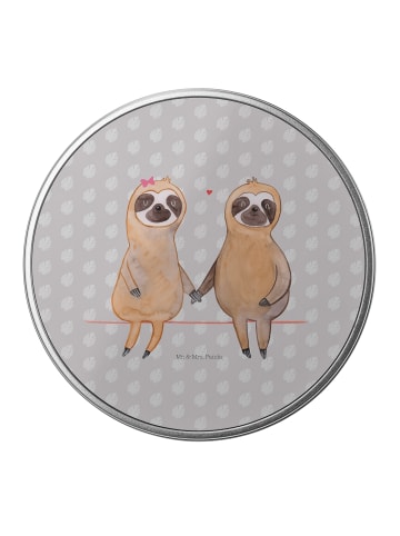 Mr. & Mrs. Panda Blechdose rund Faultier Pärchen ohne Spruch in Grau Pastell
