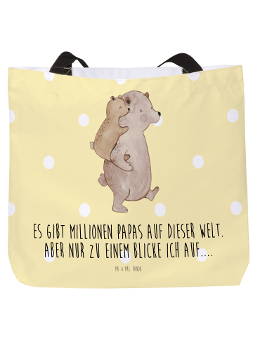 Mr. & Mrs. Panda Tote Bag Papa Bär mit Spruch in Gelb Pastell