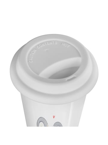 Mr. & Mrs. Panda ToGo Kaffeebecher Pinguine trösten mit Spruch in Weiß