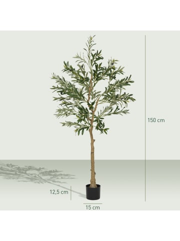 HOMCOM Künstliche Pflanze-15L x 15B x 150H cm-Grün