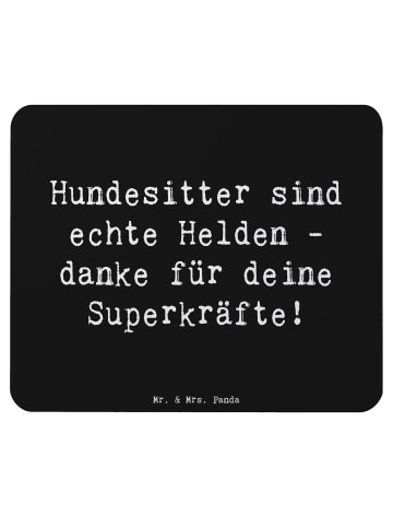 Mr. & Mrs. Panda Mouse Pad Spruch Hundesitter Helden mit Spruch in Schwarz