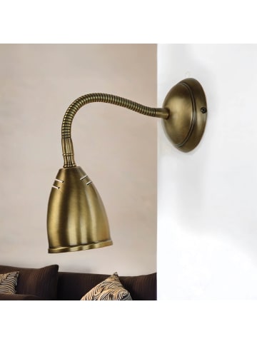 Licht-Erlebnisse Wandlampe (B)10 x (H)34 cm in Bronze hell glänzend