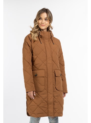 DreiMaster Vintage Damen Baumwollmantel Mit Leichter Wattierung in Kamel