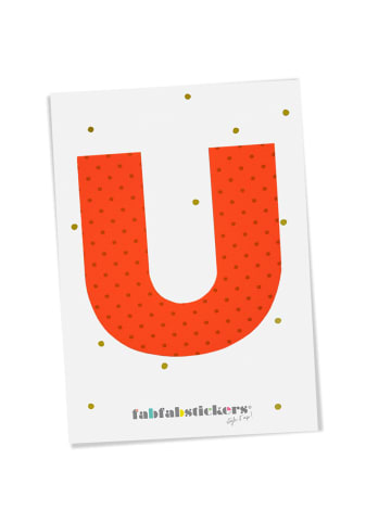 Fabfabstickers Buchstabe "U" aus Stoff in Pink-Mix zum Aufbügeln