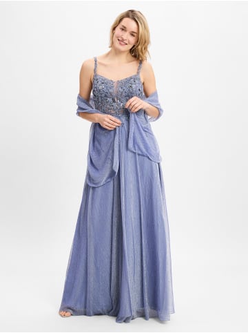 Unique Abendkleid in indigo - 0001