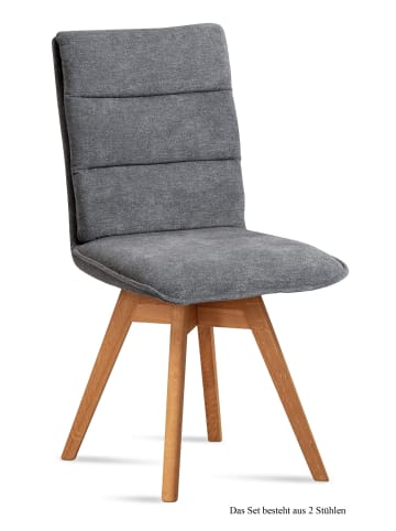 58 aufm Kessel ESSZIMMERSTUHL drehbar (2er-Set) Dorle 47x92x60 Eiche geölt/Grau