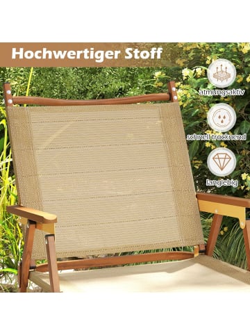 COSTWAY 2er Set Campingstühle klappbar in Beige