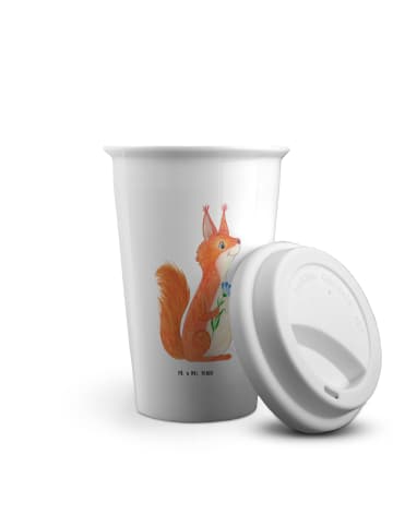 Mr. & Mrs. Panda Coffee To Go Becher Eichhörnchen Blume ohne Spruch in Weiß