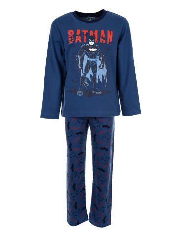 Batman 2tlg. Outfit: Schlafanzug Pyjama Langarmshirt und Hose in Blau