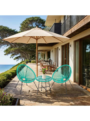 SONGMICS Terrassenmöbel Set Feliks in Türkis - (B)65 x (H)77 x (T)64 cm