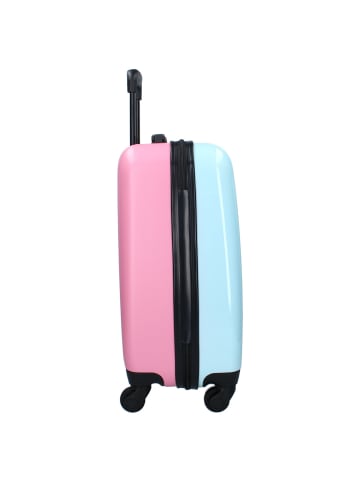COFI 1453 Hello Kitty Trolley Koffer „Voyage Vibes“ – Blau-Rosaverspieltem in Rosa