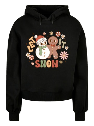 F4NT4STIC Oversized Hoody Let It Snow Groovy Weihnachten Gingerbread in schwarz
