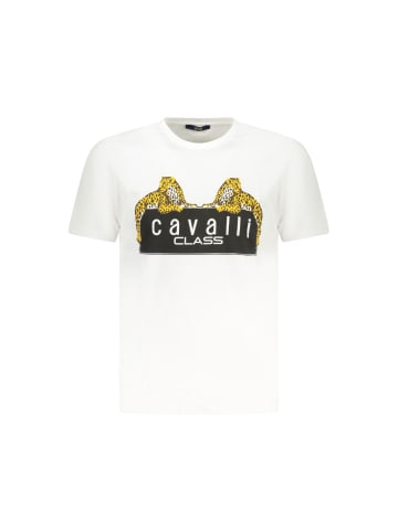cavalli CLASS Weißes Baumwoll-T-Shirt