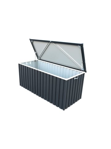 VCM  Metall Garten Gerätebox Kiste Kissenbox 770 L in Anthrazit