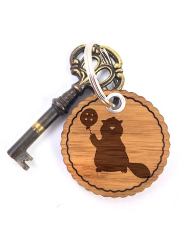 Mr. & Mrs. Panda Schlüsselanhänger Biber mit Ballon ohne Spruch in Braun