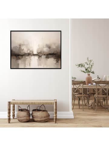 WALLARENA Bild mit Rahmen Abstrakt in Beige