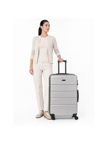 Police Dublin 4 Rollen Trolley L 75 cm mit Dehnfalte grey taupe