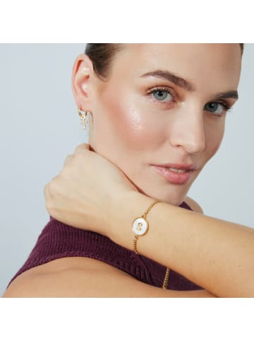 Luxenter bracelet in white mother-of-pearl and 18k gold-plated - Alphabet