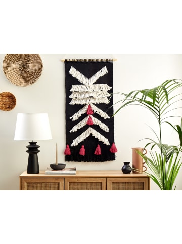 Beliani Wandbehang PAKPATTAN in Schwarz/Weiß/Rosa - (W) 56 x (H) 123 x (L) 1 cm