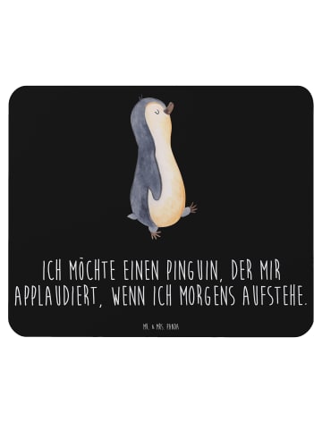 Mr. & Mrs. Panda Mauspad Pinguin marschieren mit Spruch in Schwarz