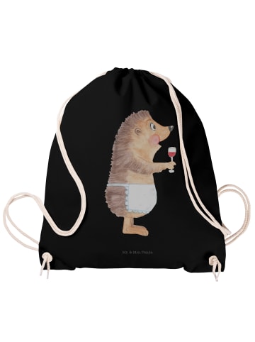 Mr. & Mrs. Panda Stoffbeutel Igel Wein ohne Spruch in Schwarz