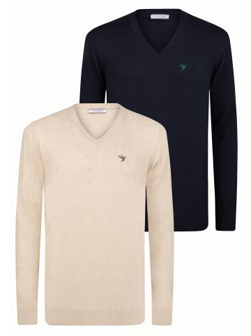 Felix Hardy Pullover in Beige-Navy