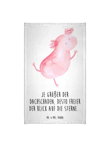 Mr. & Mrs. Panda Handtuch Axolotl Tanzen mit Spruch in Weiß