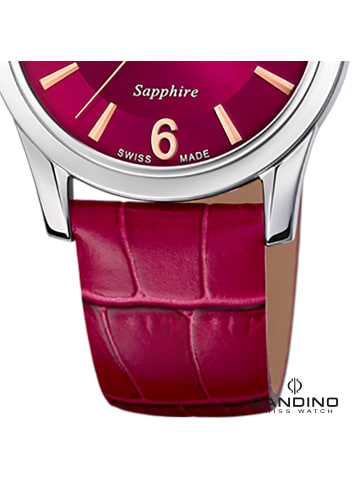 Candino Analog-Armbanduhr Candino Classic rot mittel (ca. 33mm)