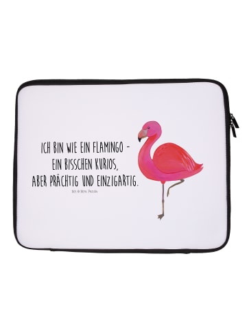 Mr. & Mrs. Panda Notebook Tasche Flamingo Classic mit Spruch in Weiß