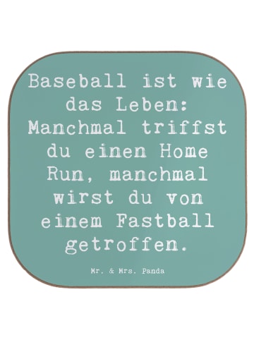 Mr. & Mrs. Panda Untersetzer Spruch Baseball Leben mit Spruch in Meeresbrise