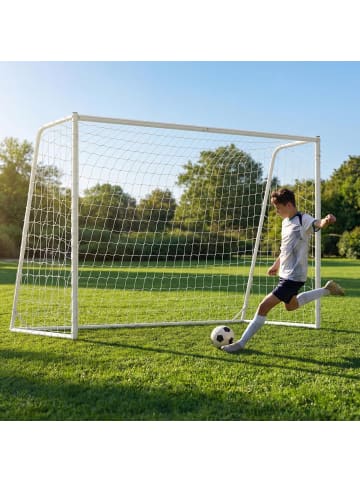 COSTWAY Fußballtor ab 6 Jahren in Weiß
