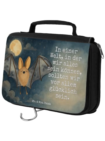 Mr. & Mrs. Panda Kulturbeutel Fledermaus Flügel Design mit Spruch in Weiß