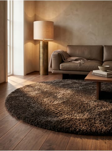 KADIMA DESIGN Teppich Hochflor Shaggy Waschbar Einfarbig SALZACH Strapazierfähig in Braun