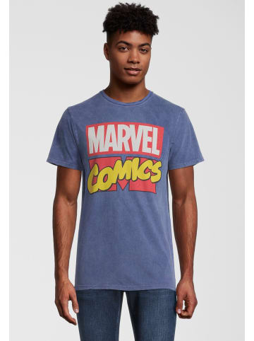 Re:Covered T-Shirt Marvel Comics Classic Retro Logo in Blau