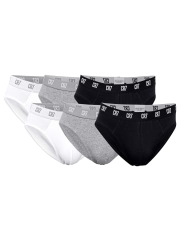 CR7 Slip 6er Pack in Schwarz/Grau/Weiß