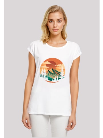 F4NT4STIC T-Shirt Sonnenuntergang Berglandschaft in weiß