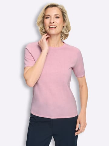 Sieh an! Kurzarm-Pullover in rosé
