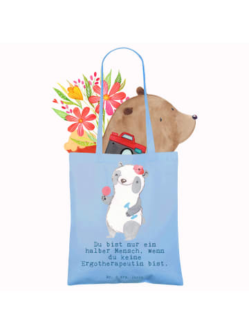 Mr. & Mrs. Panda Tote Bag Ergotherapeutin Herz mit Spruch in Sky Blue