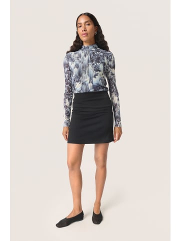 Soaked in Luxury Langarm-Shirt SLHartley Gerade Passform in Dark Navy Landscape Print